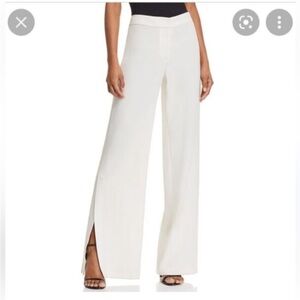 Theory High Slit Admiral Crepe Trouser Pant White/Cream Size 8